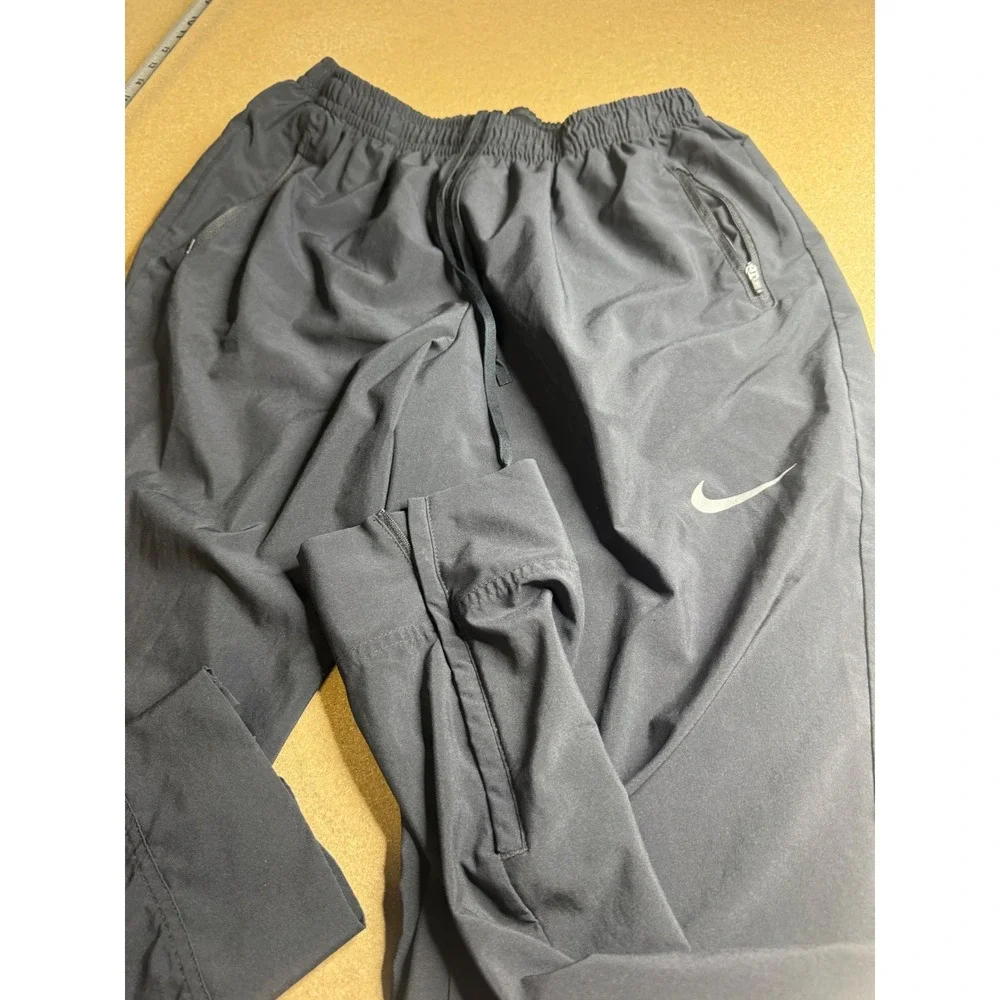 Nike Dri-FIT Mens XL Black Training Running Pants Zipper Pockets Ankle Zips